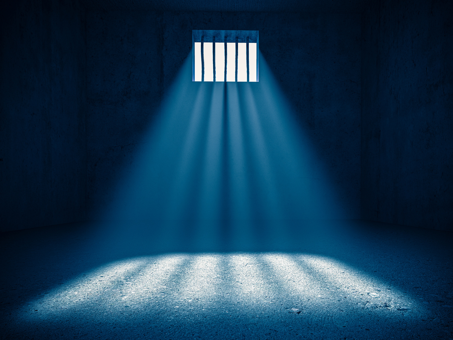 Light from a Barred Window in Prison